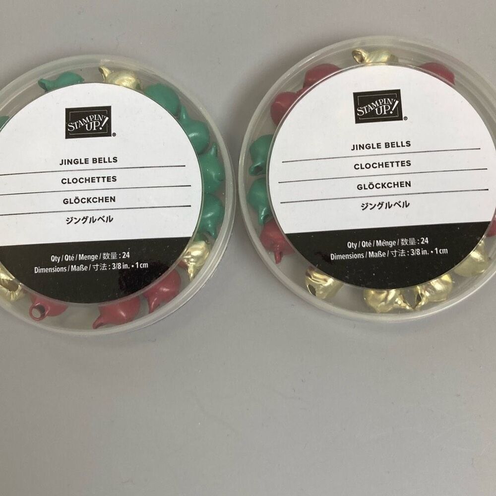 Stampin Up Jingle Bells‎ 149598 Red Green Gold Christmas Crafting 2 Packs